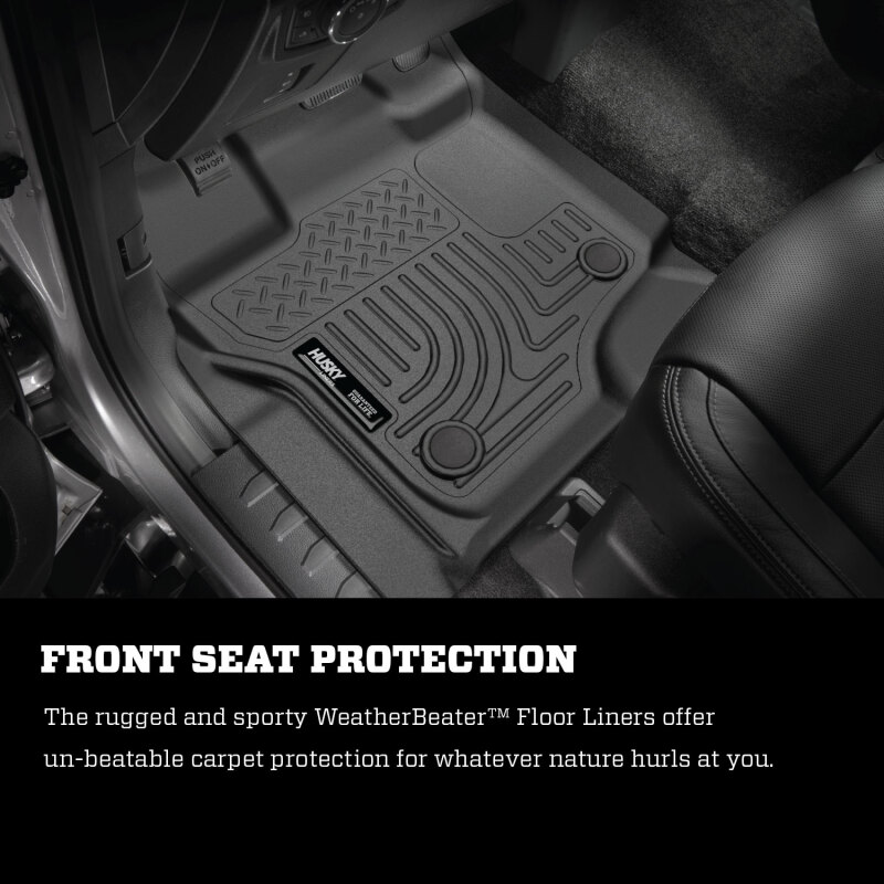 Toyota Sequoia Floor Mats - Rear - Husky Liners - WeatherBeater - Black - 2023+